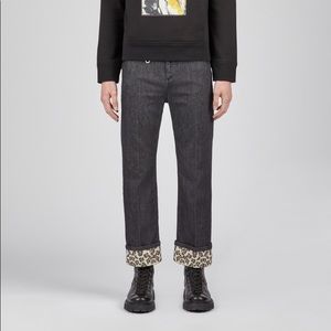 Neil Barrett Leopard cuff jeans men